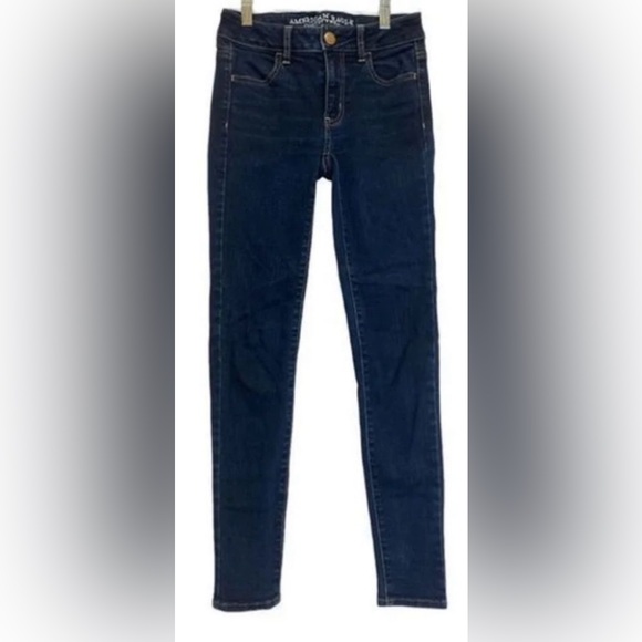 AMERICAN EAGLE DARK WASH STRETCH JEGGINGS SIZE 2 🦅 - Picture 3 of 8